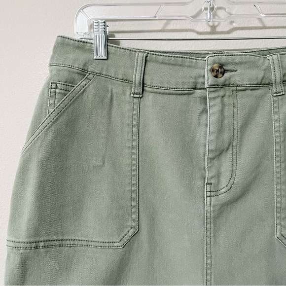 Faherty Organic Cotton Utility Mini Skirt Fatigue Green Women's Size Large - Picture 7 of 13